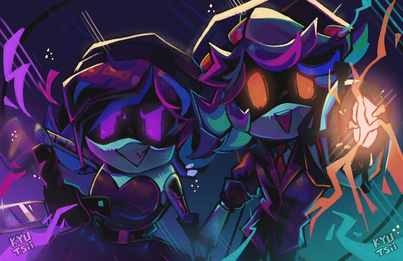 Dapper buddies print commission for Michael Kovach and Elsie Lovelock